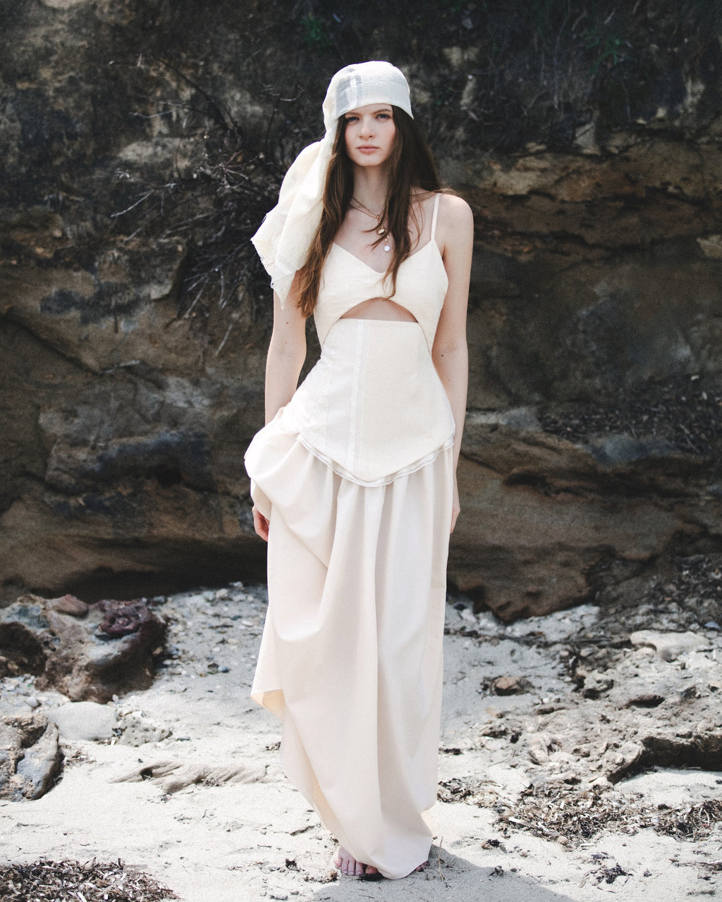 Layan Full Length Beige Dress